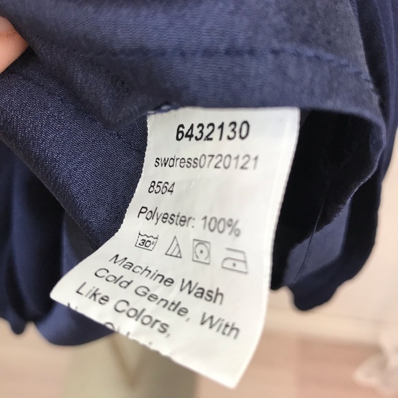 Shein Curve Plus Size 4X Dark Navy Crepe Sheath Dress, V-Neck & Short Sleeves - Picture 11 of 11